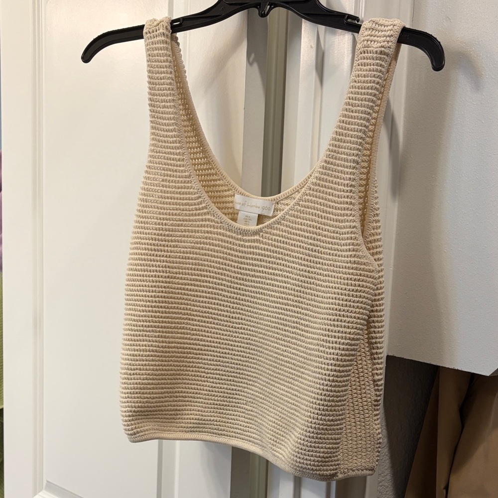 Cream Knit Tank Top